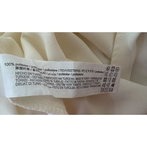 2/$30 Zara Small Cream Long Sleeve Drape Flowy Front Midi Dress Polyester - Picture 6 of 16